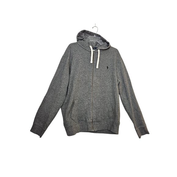 Polo Ralph Lauren Men's Full Zip Up Hoodie Sweatshirt Gray Size 2XL Pony Logo - Picture 1 of 12